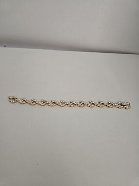 Gold Crystal Leaf Tennis Bracelet - Women Jewelry